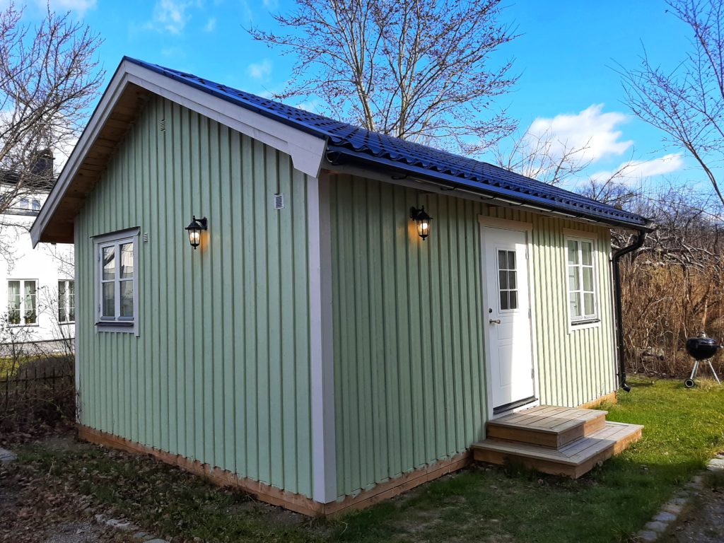 My cute little Swedish garden hut, located near Västertorp in the south of Stockholm. This is where I USED to work remotely!