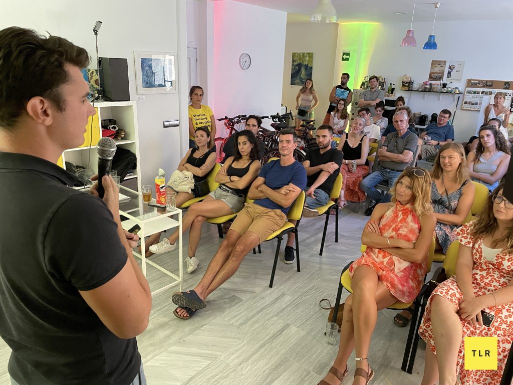 Sam enthrals the masses with his talk about filming guitar makers in Ecuador for his documentary 'The Vanishing Strings of the Andes'.