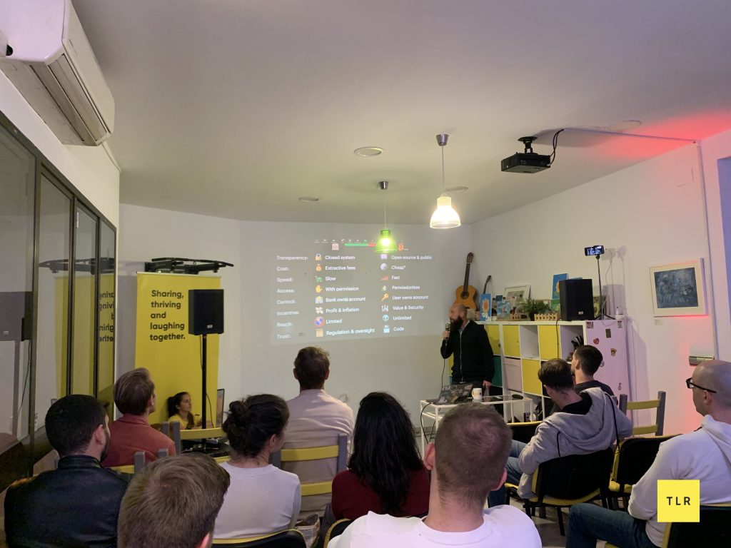 TLR member Jan talking to the community about crypto