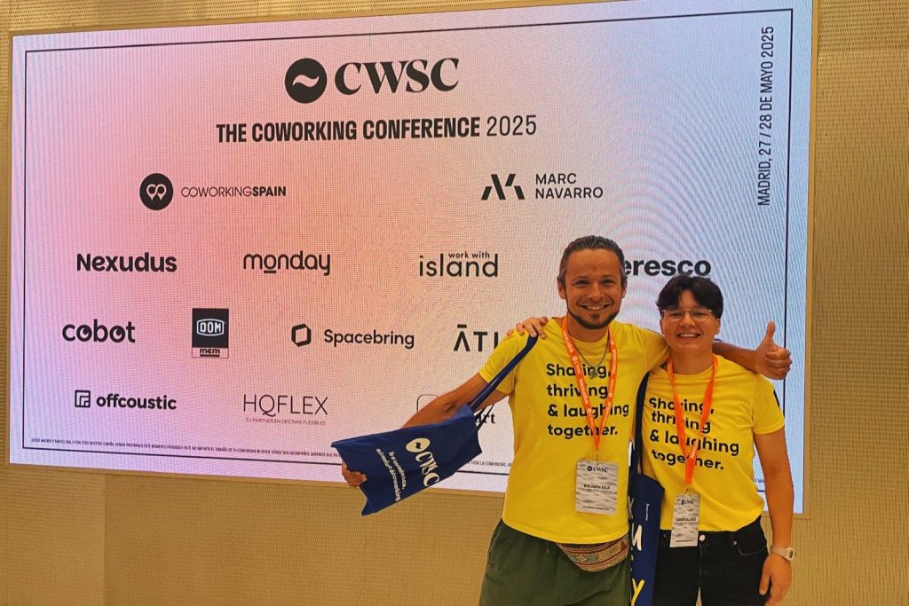 Ben and Carmen, fresh faced at the start of this year’s Coworking Spain conference!